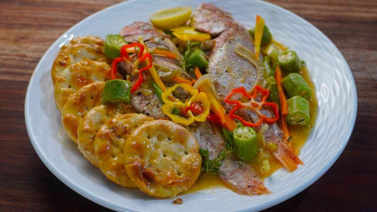 Authentic Jamaican Steamed Fish with Okra & Crackers (Moist & Flavorful) - Fish
